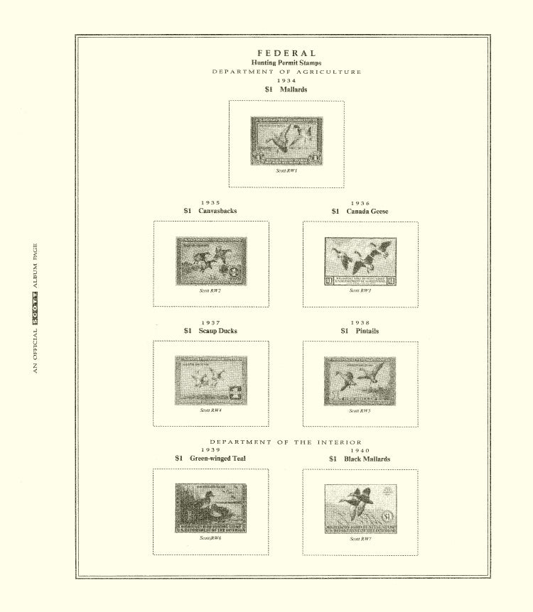 Scott US Hunting Permits (Duck) 1934-1988