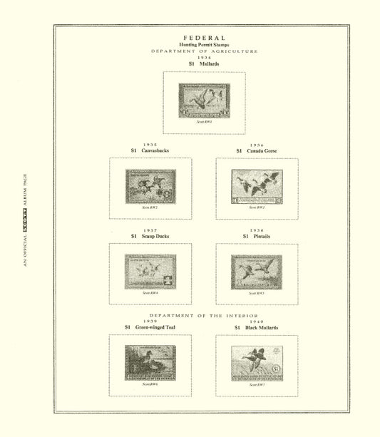 Scott US Hunting Permits (Duck) 1934-1988