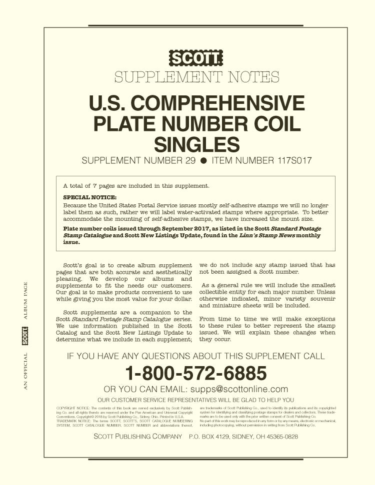 Scott catalog numbers assigned to recent U.S. stamps