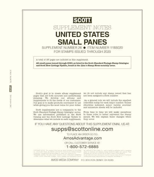 Scott US Small Panes 2020 #26