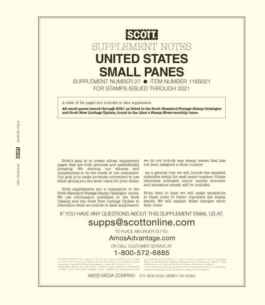 Scott US Small Panes 2021 #27