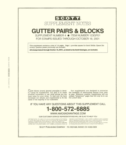Scott US Gutter Pairs And Block 2001-2006