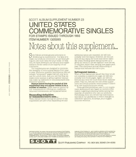 Scott US Commemorative Singles 1993 #23