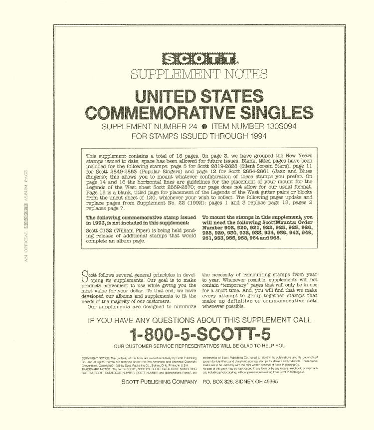 Scott US Commemorative Singles 1994 #24