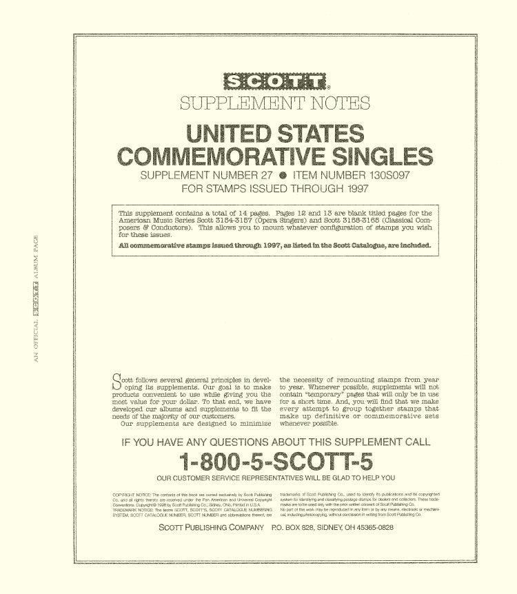 Scott US Commemorative Singles 1997 #27