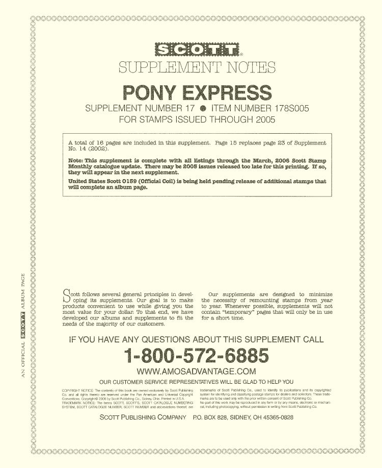 Scott US Pony Express 2005 #17