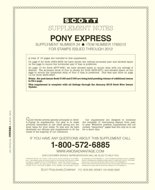 Scott US Pony Express 2012 #24