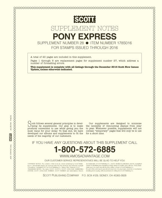 Scott US Pony Express 2016 #28