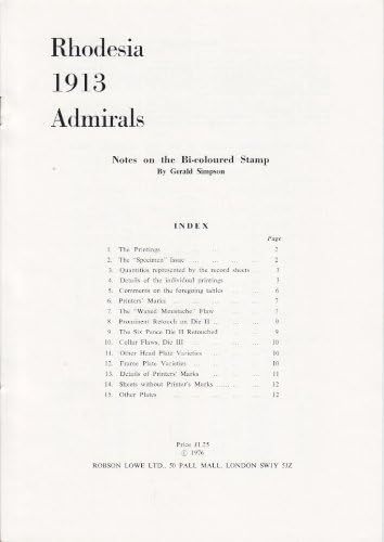 Rhodesia 1913 Admirals