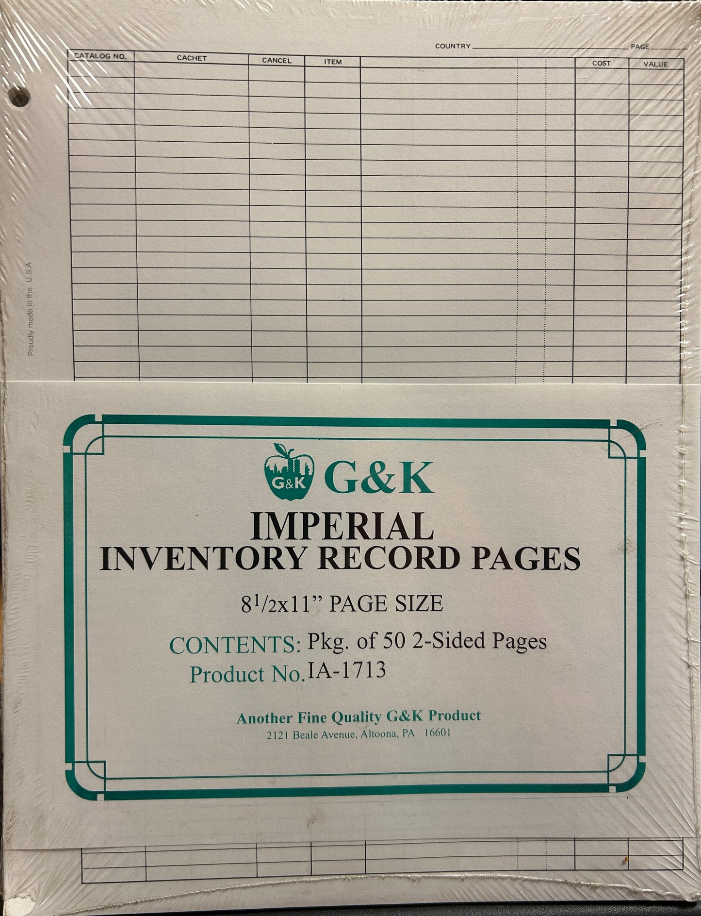 Imperial inventory refill 8 1/2 x 11