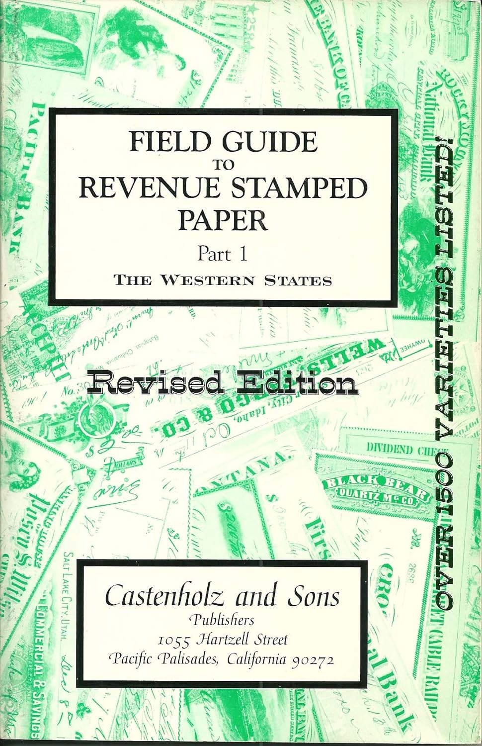 Field Guide To Revenue Stamped Paper Western States Revised