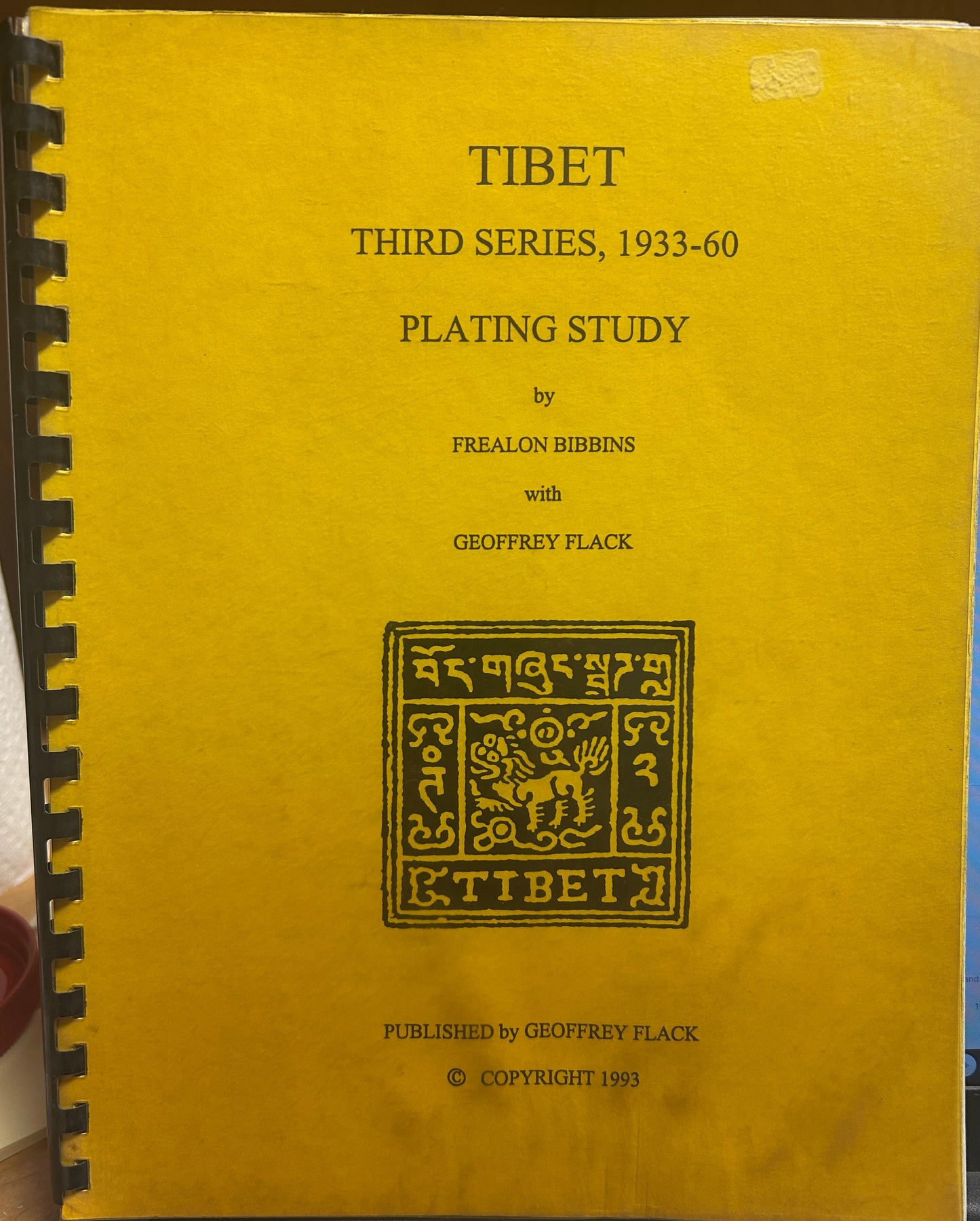 Tibet Third Series 1933-60 Plating Study