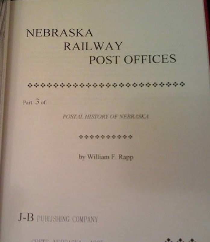Nebraska Railway Post Offices