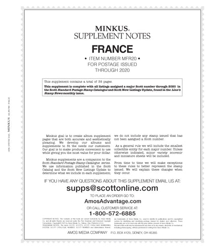 Minkus: France 2020 Supplement