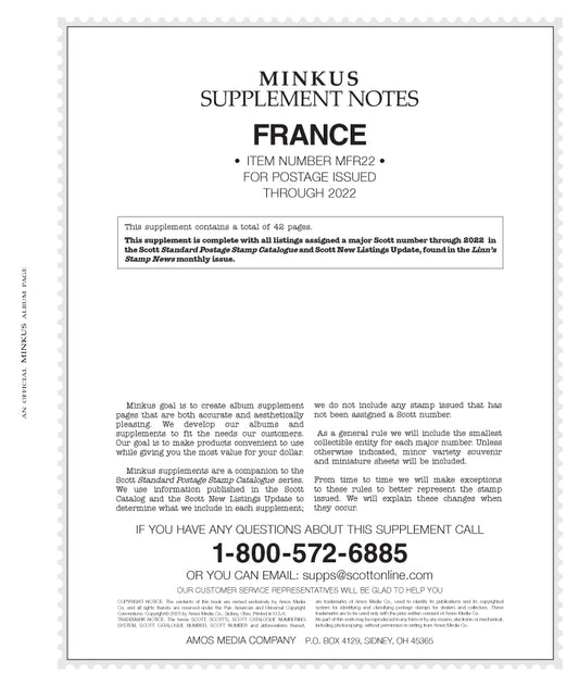 Minkus: France 2022 Supplement