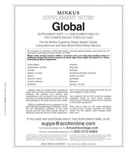 Minkus: Worldwide Global 2021 Supplement Pt. 1