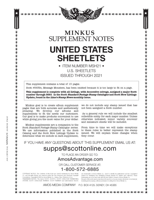 Minkus: US Sheetlets 2021