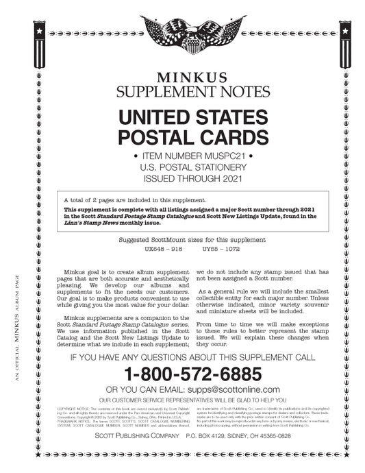 Minkus: US Postal Cards 2021