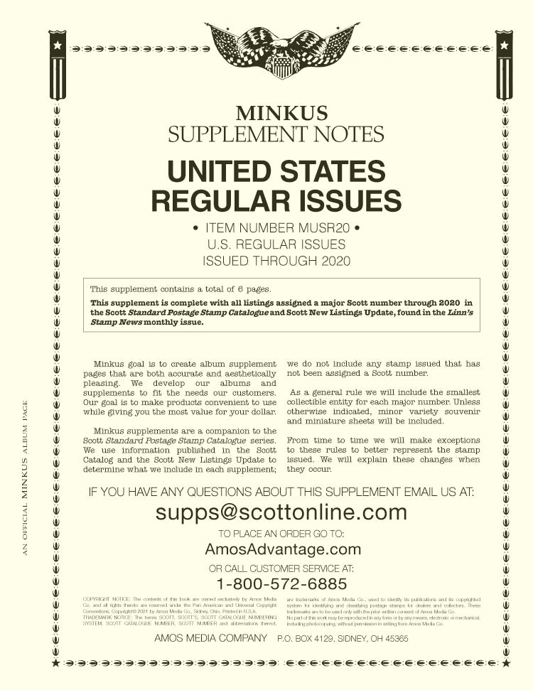 Minkus: US Regular Issues 2020