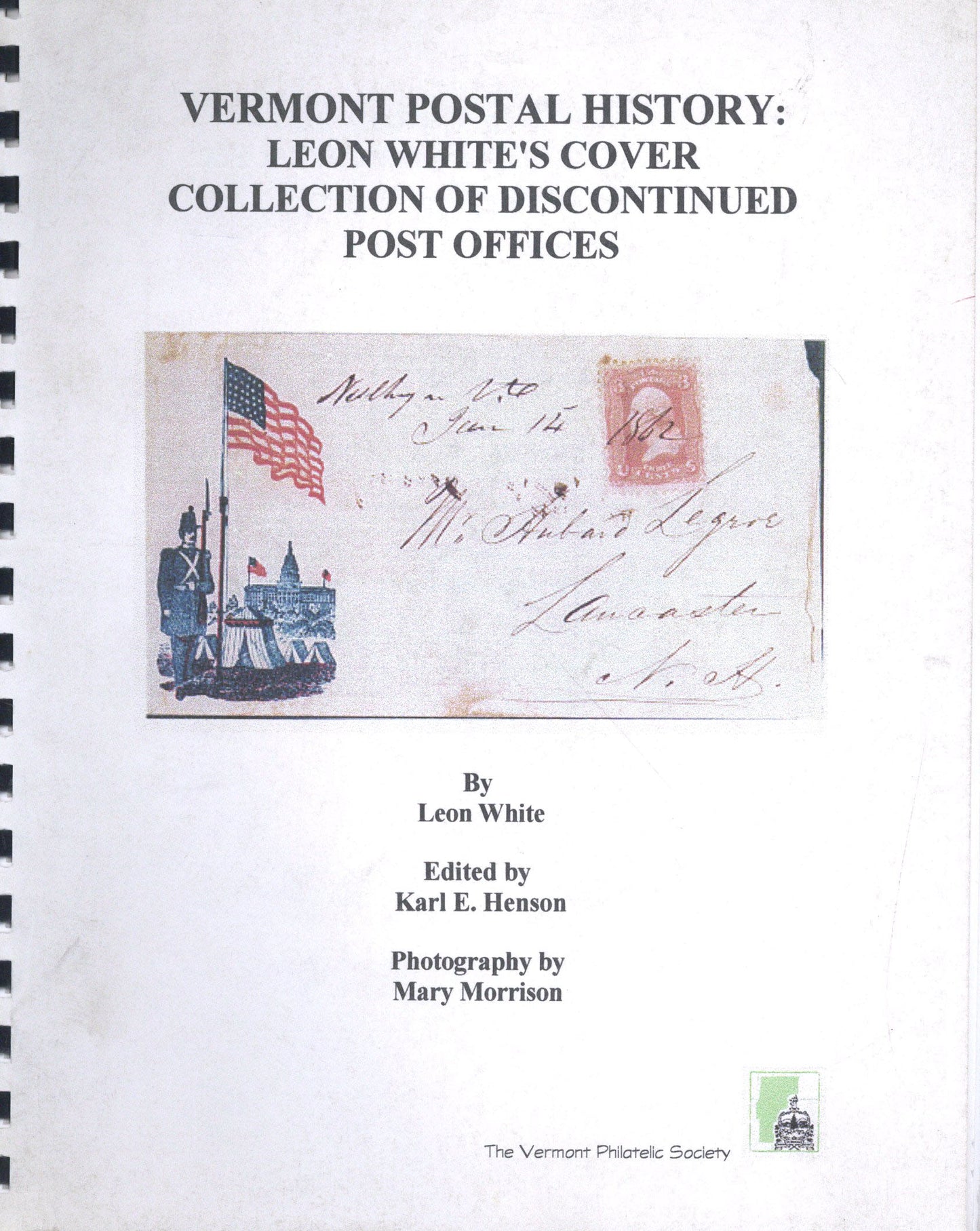 Vermont Postal History - Whites Cvr Collec