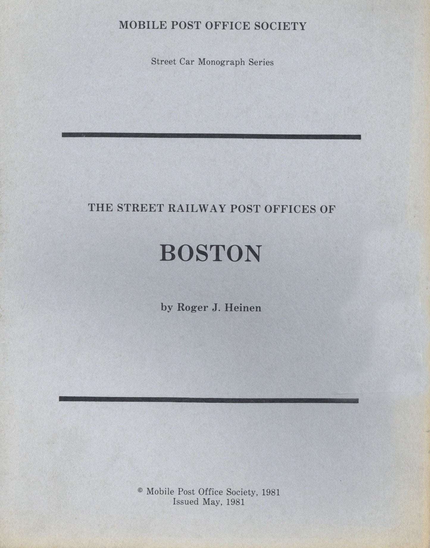 The Street Railway Post Offices Of Boston