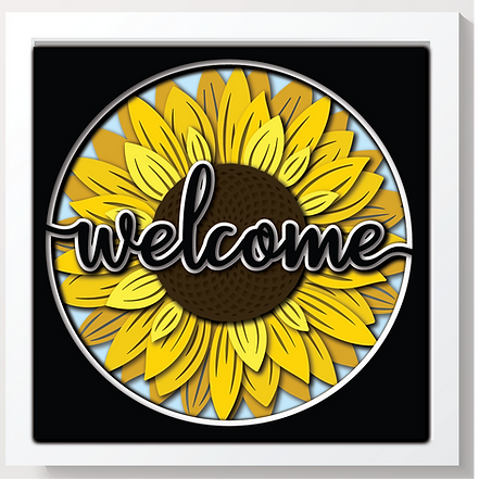 Shadow Box - Welcome Sunflower