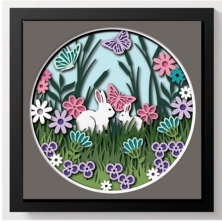 Shadow Box - Spring Bunnies