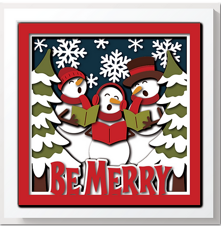 Shadow Box - Merry Snowmen