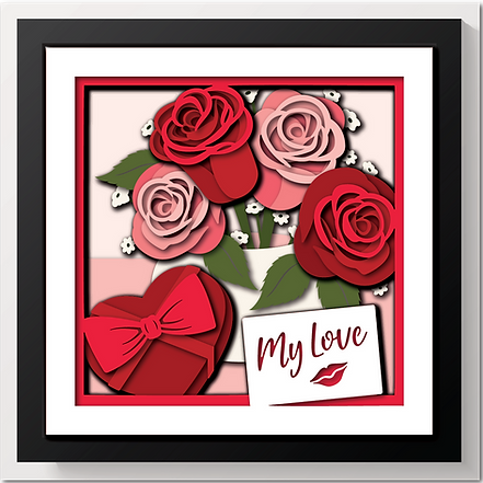 Shadow Box - Valentine Bouquet