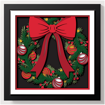 Shadow Box - Christmas Wreath 2