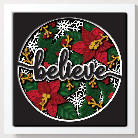 Shadow Box - Believe (Poinsettia)