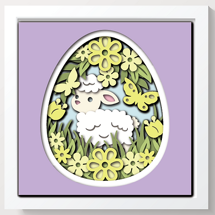 Shadow Box - Easter Egg Mini Lamb