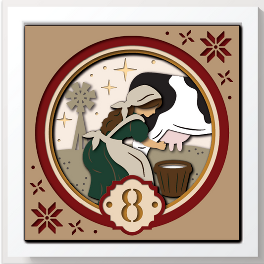 Shadow Box - 8 Maids A Milking