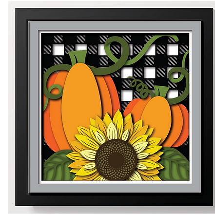Shadow Box - Sunflower And Pumpkin