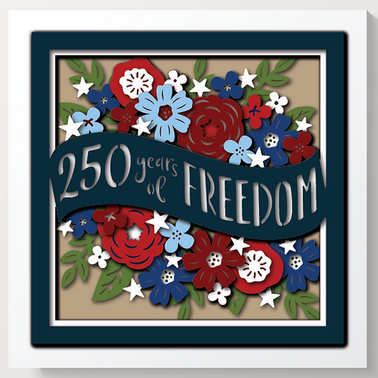 Shadow Box - 250 Years Freedom Flowers