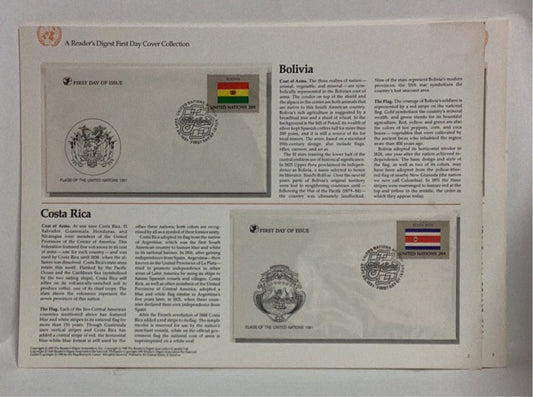 UN Flags of Member Nations FDCs dated 9/25/81