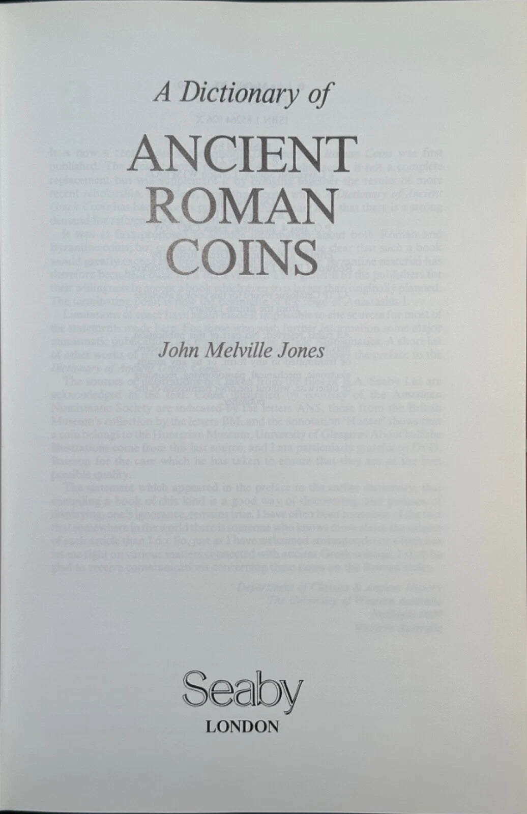 A dictionary of ancient roman coins