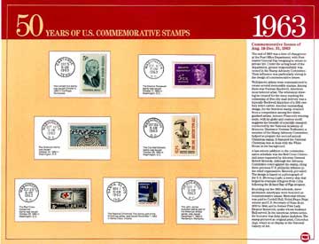 50 Years US Commemorative Stamps 1963