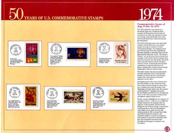 50 Years US Commemorative Stamps 1974