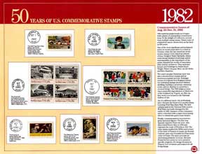 50 Years US Commemorative Stamps 1982