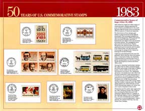 50 Years US Commemorative Stamps 1983