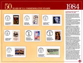 50 Years US Commemorative Stamps 1984