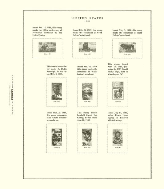 Scott US Commemorative Singles 1989 #19