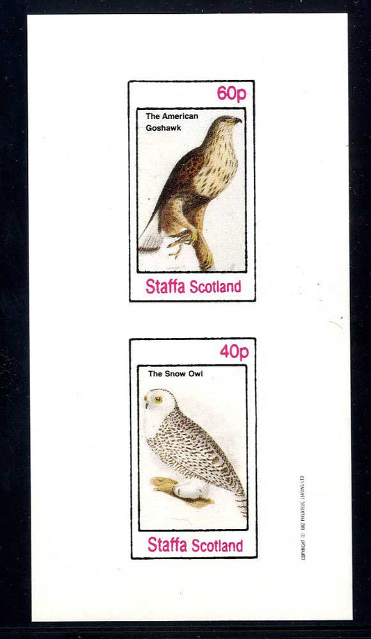 Staffa Owls And Goshawk Imperf