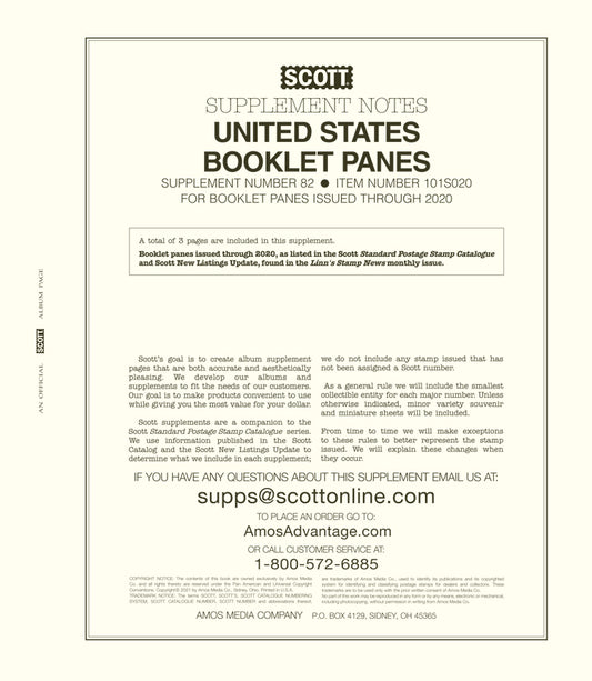 Scott US Booklet Pane 2020 #82