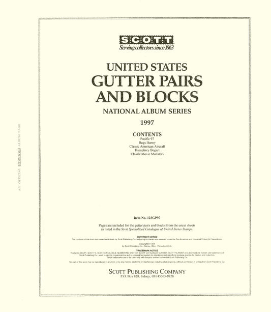 Scott US Gutter Pairs And Block 1997-2000
