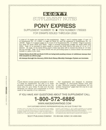 Scott US Pony Express 2003 #15