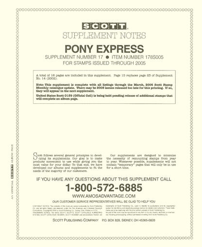 Scott US Pony Express 2005 #17