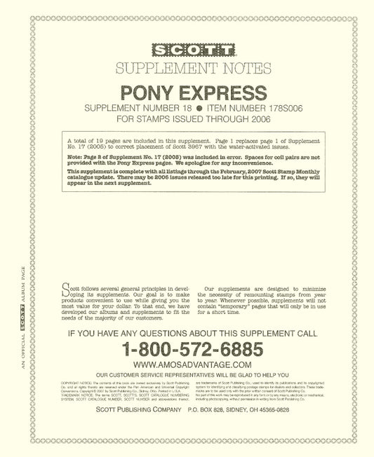 Scott US Pony Express 2006 #18
