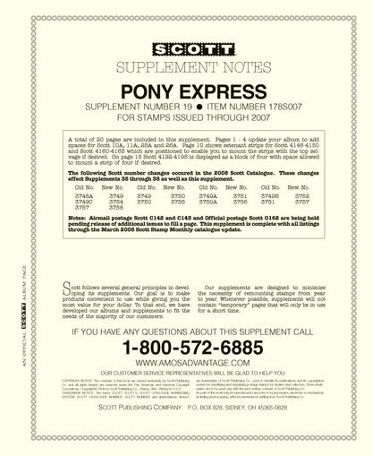 Scott US Pony Express 2007 #19